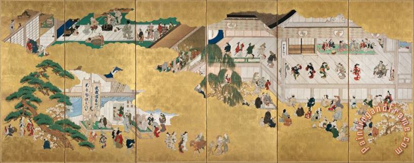 Scenes From The Nakamura Kabuki Theater painting - Hishikawa Moronobu Scenes From The Nakamura Kabuki Theater Art Print