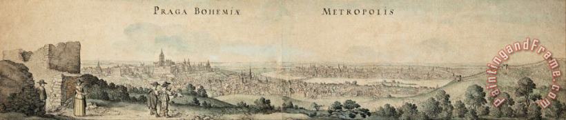 Great View of Prague painting - Hollar, Wenceslaus Great View of Prague Art Print