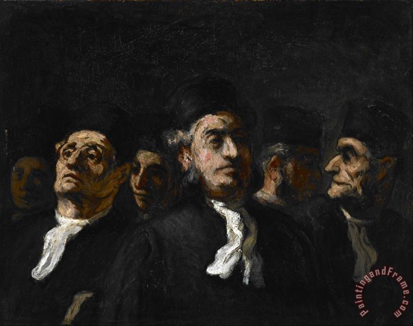 A Meeting of Lawyers painting - Honore Daumier A Meeting of Lawyers Art Print