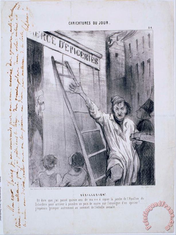 Caricatures Du Jour Desillusion! painting - Honore Daumier Caricatures Du Jour Desillusion! Art Print