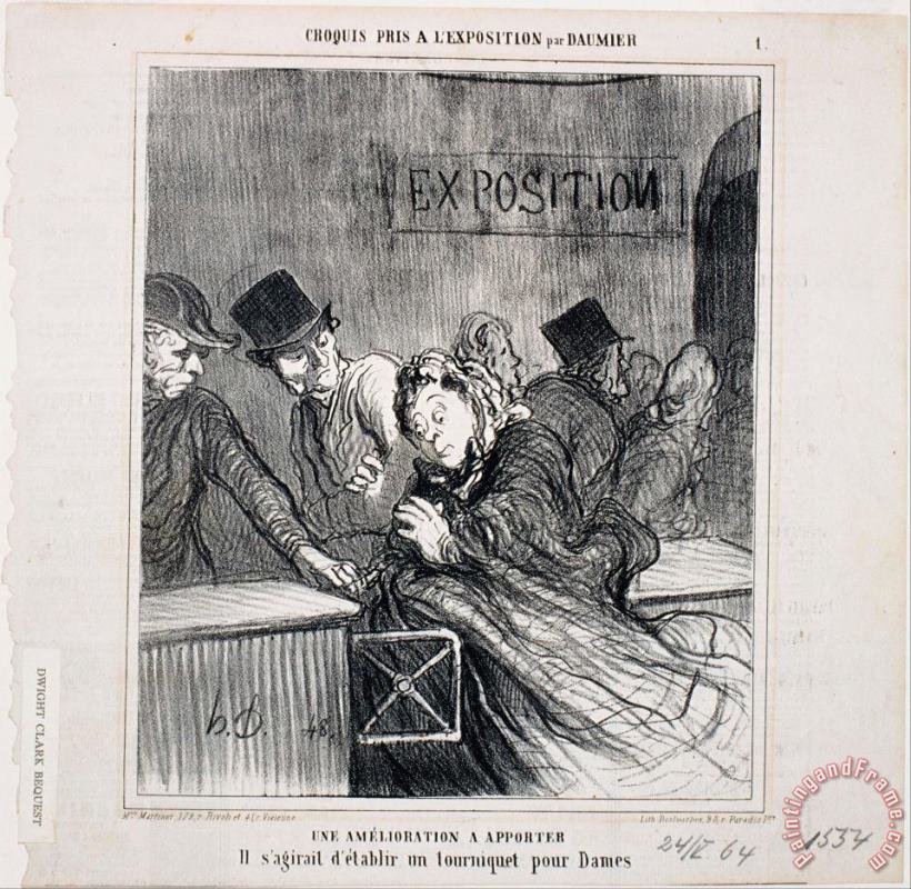Honore Daumier Croquis Pris a L'exposition Une Amelioration a Apporter Art Print