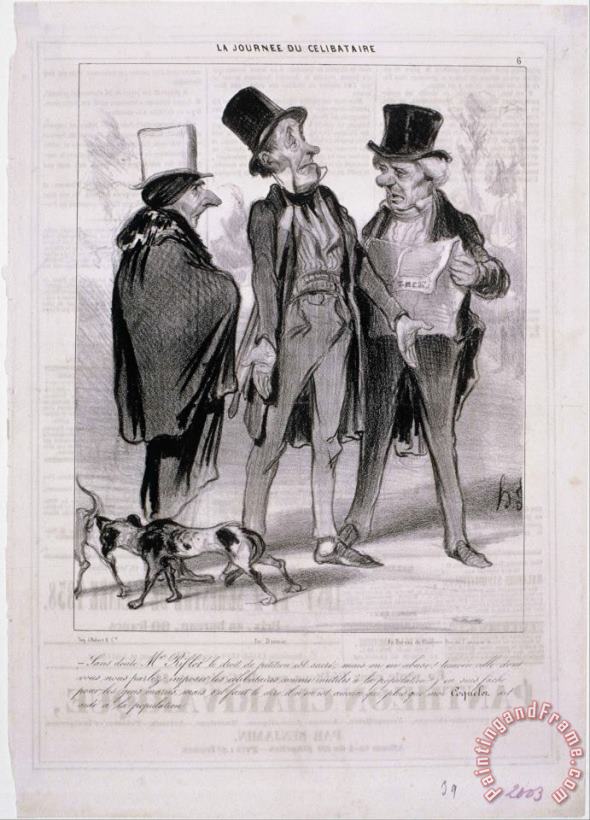 La Journee Du Celibataire painting - Honore Daumier La Journee Du Celibataire Art Print