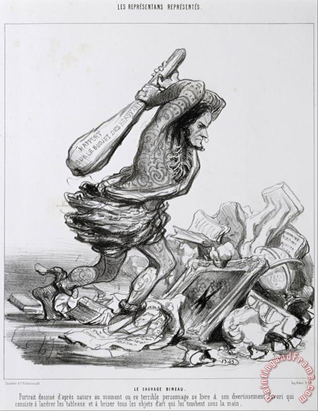 Le Sauvage Bineau. painting - Honore Daumier Le Sauvage Bineau. Art Print