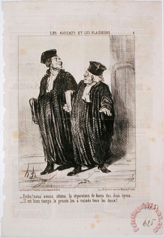 Honore Daumier Les Avocats Et Les Plaideurs Enfin! Nous Avons Obtenu La Separation De Biens... Art Print