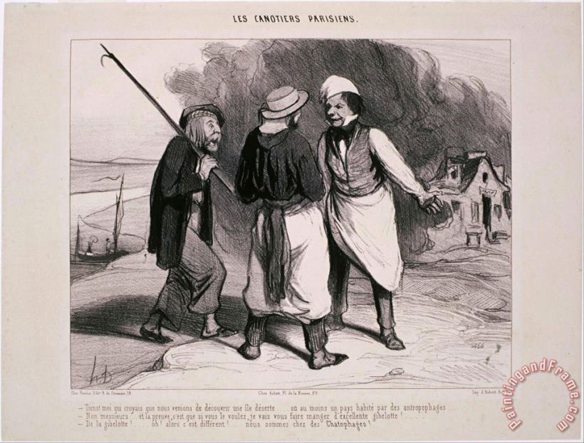 Honore Daumier Les Canotiers Parisiens Tiens! Moi Qui Croyais Que Nous Venions De Decouvrir… Art Print