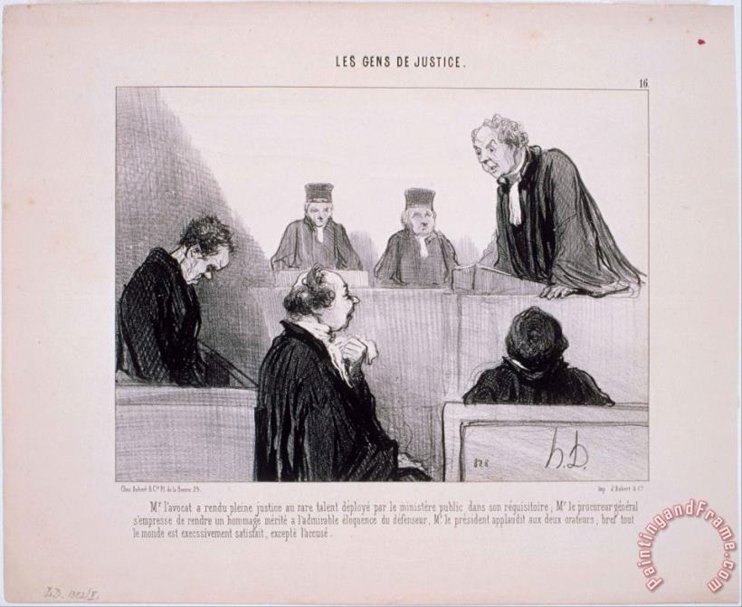 Honore Daumier Les Gens De Justice M. L'avocat a Rendu Pleine Justice... Art Painting