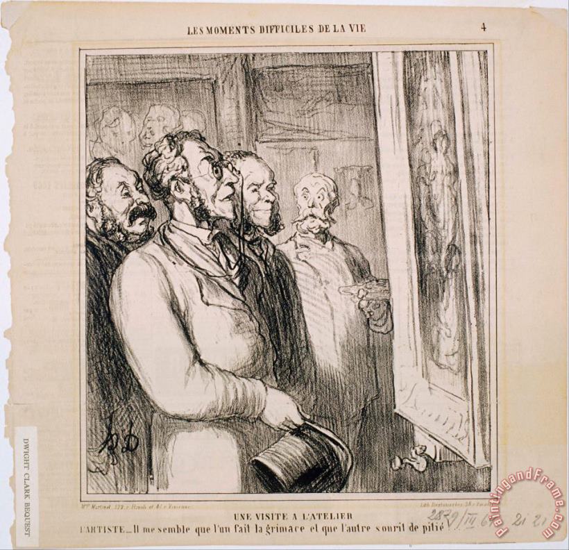Honore Daumier Les Moments Difficiles De La Vie Une Visite a L'atelier Art Painting