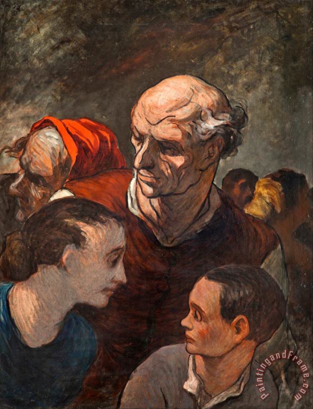 On The Barricades (family on The Barricades) painting - Honore Daumier On The Barricades (family on The Barricades) Art Print