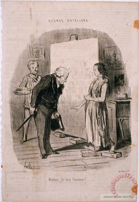 Honore Daumier Scenes D'atelier Madame, J'ai Bien L'honneur!... Art Painting