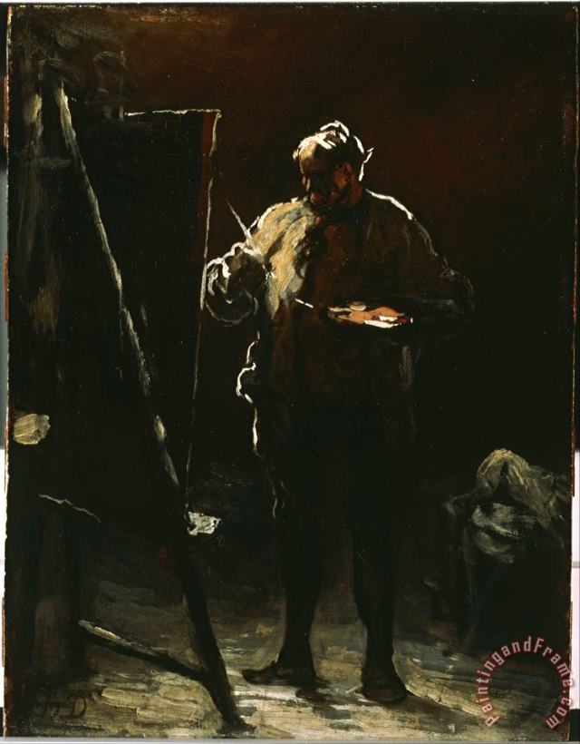 The Painter at His Easel painting - Honore Daumier The Painter at His Easel Art Print