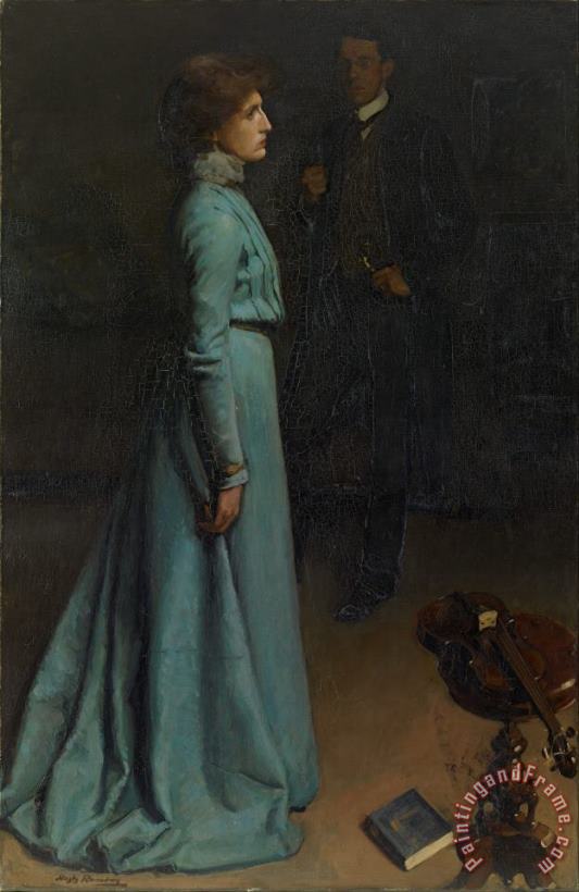 Hugh Ramsay The Lady in Blue (mr And Mrs J S Macdonald) Art Print