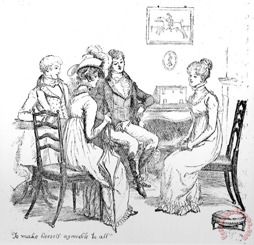Scene From Pride And Prejudice By Jane Austen painting - Hugh Thomson Scene From Pride And Prejudice By Jane Austen Art Print