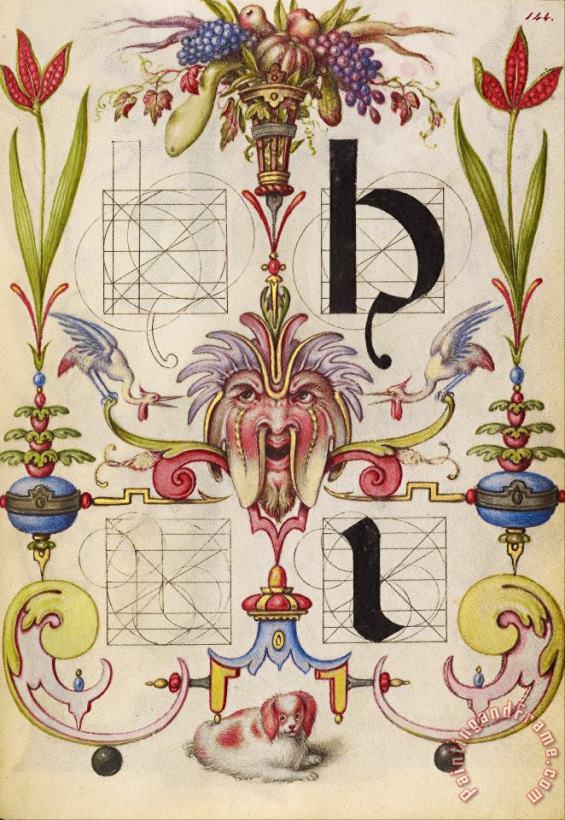 Guide for Constructing The Letters H And I painting - Hungarian Guide for Constructing The Letters H And I Art Print