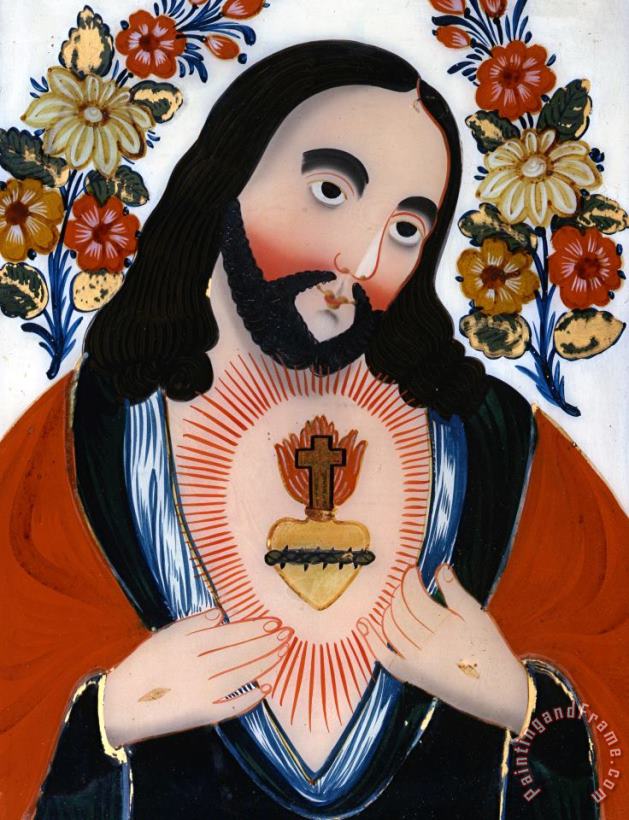 Hungarian School The Sacred Heart Art Painting