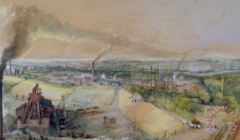 Ignace Francois Bonhomme Industrial Landscape In The Blanzy Coal Field Art Print