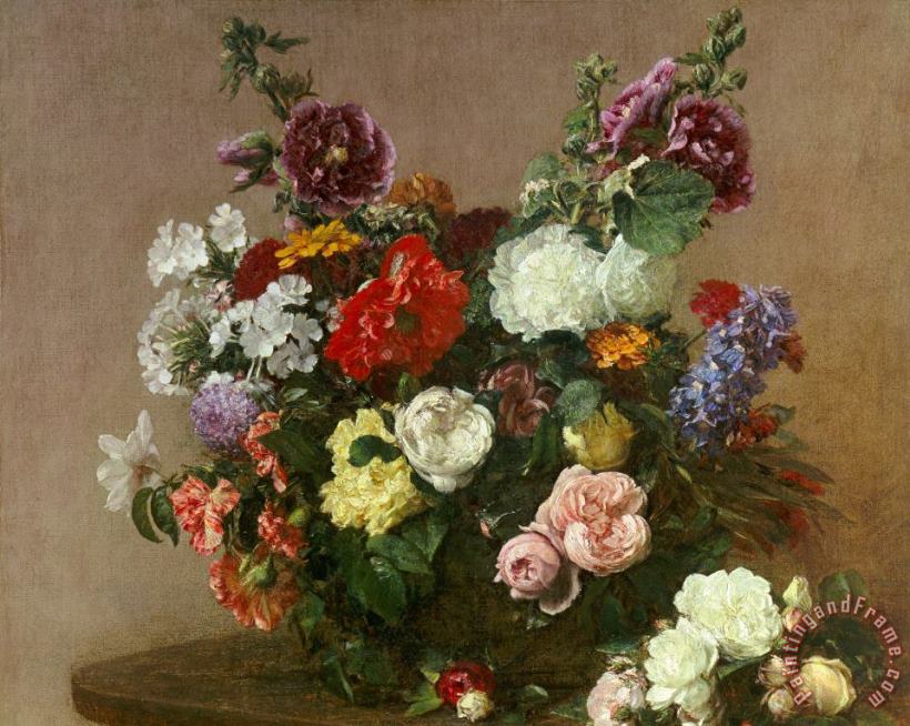 Ignace Henri Jean Fantin-Latour A Bouquet of Mixed Flowers Art Print