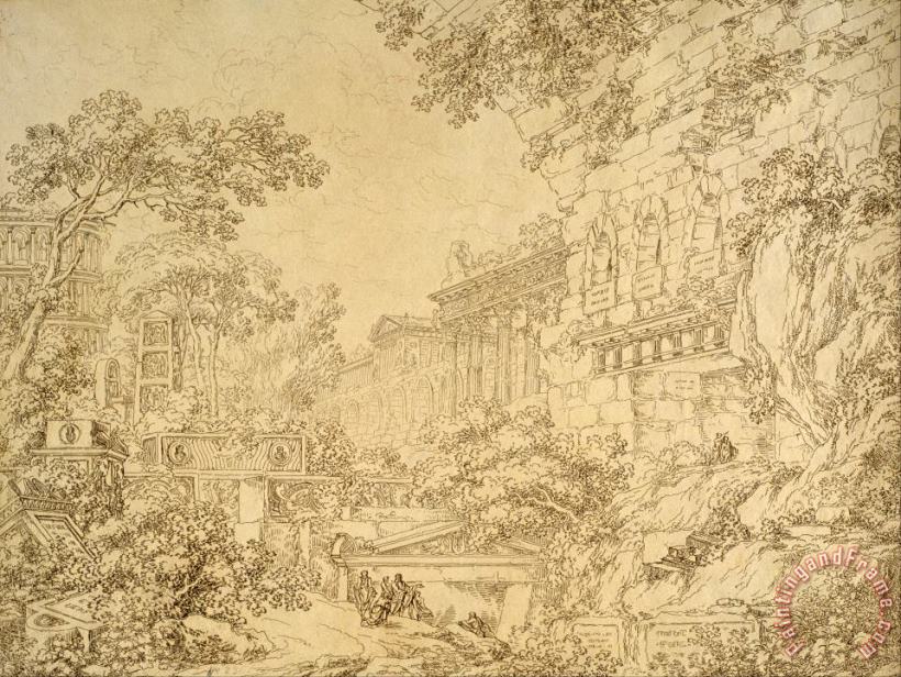 Landscape with Ruins painting - Ignazio Degotti Landscape with Ruins Art Print