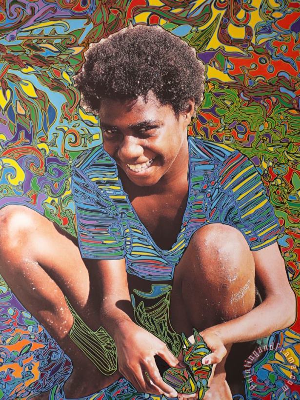 Snailgirl in Vanuatu painting - Igor Eugen Prokop Snailgirl in Vanuatu Art Print