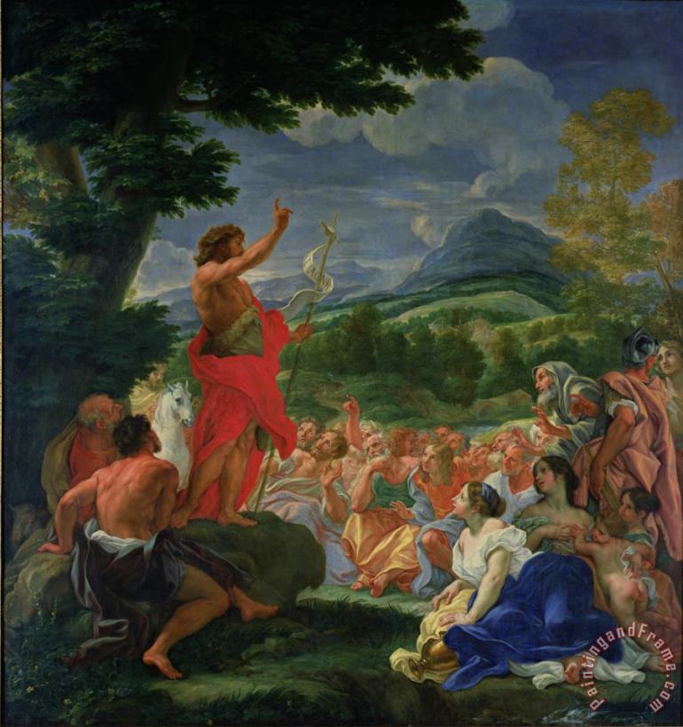 St John the Baptist Preaching painting - II Baciccio - Giovanni B Gaulli St John the Baptist Preaching Art Print