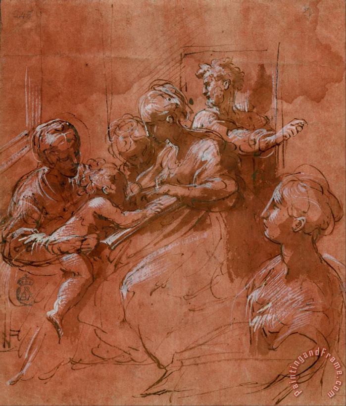 Desposorios Misticos De Santa Catalina. painting - Il Parmigianino Desposorios Misticos De Santa Catalina. Art Print
