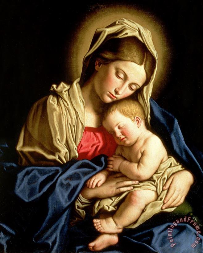 Madonna and Child painting - Il Sassoferrato Madonna and Child Art Print