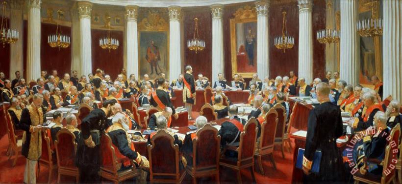 The Ceremonial Sitting Of The State Council 7th May 1901 painting - Ilya Efimovich Repin The Ceremonial Sitting Of The State Council 7th May 1901 Art Print