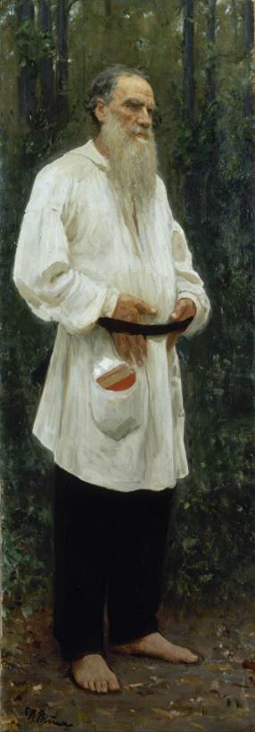 Leo Tolstoy Barefoot painting - Ilya Repin Leo Tolstoy Barefoot Art Print