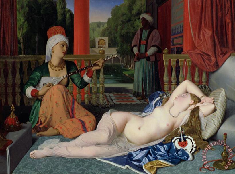 Odalisque with Slave painting - Ingres Odalisque with Slave Art Print
