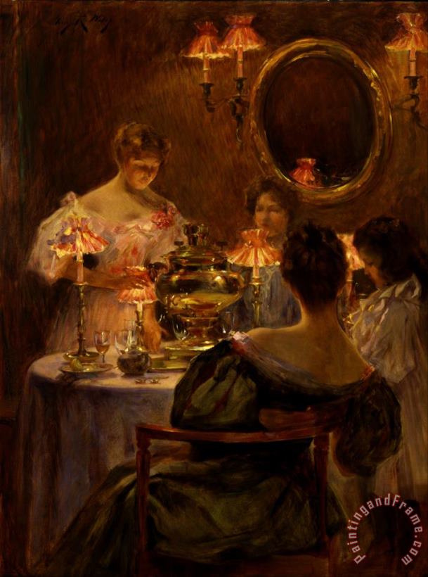Irving R. Wiles Russian Tea Art Painting