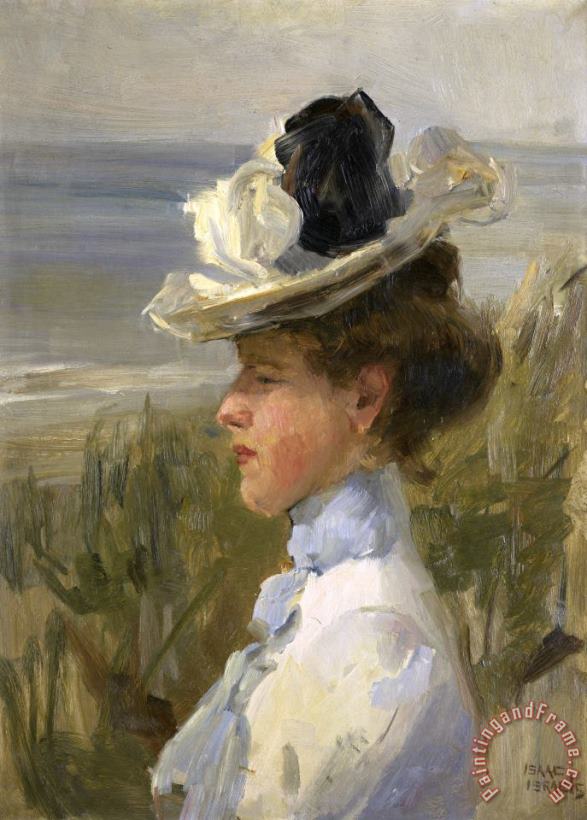 Isaac Israels A Young Woman Looking Out Over The Sea Art Print