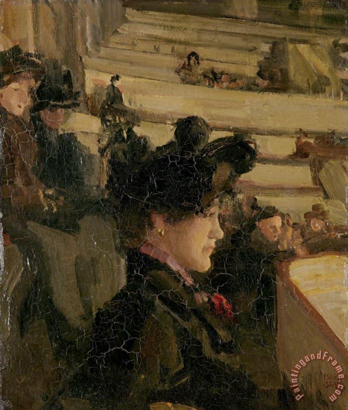 At The Theatre painting - Isaac Israels At The Theatre Art Print