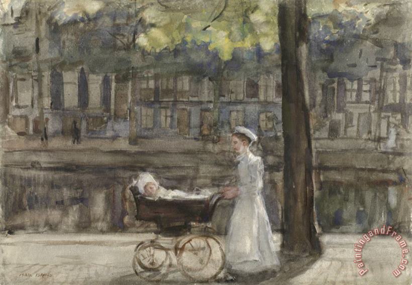 Isaac Israels Dienstmeisje Met Kinderwagen Art Painting