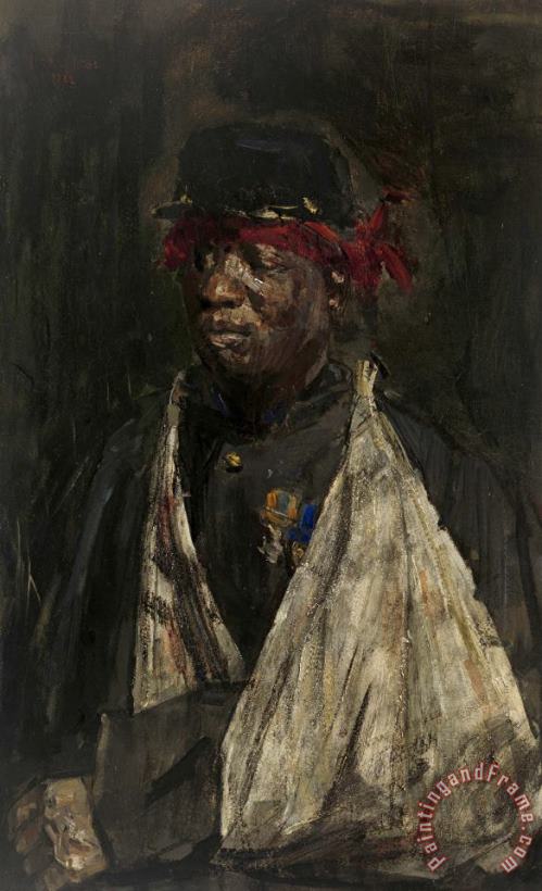 Isaac Israels Portrait of a Wounded Knil Soldier Art Print