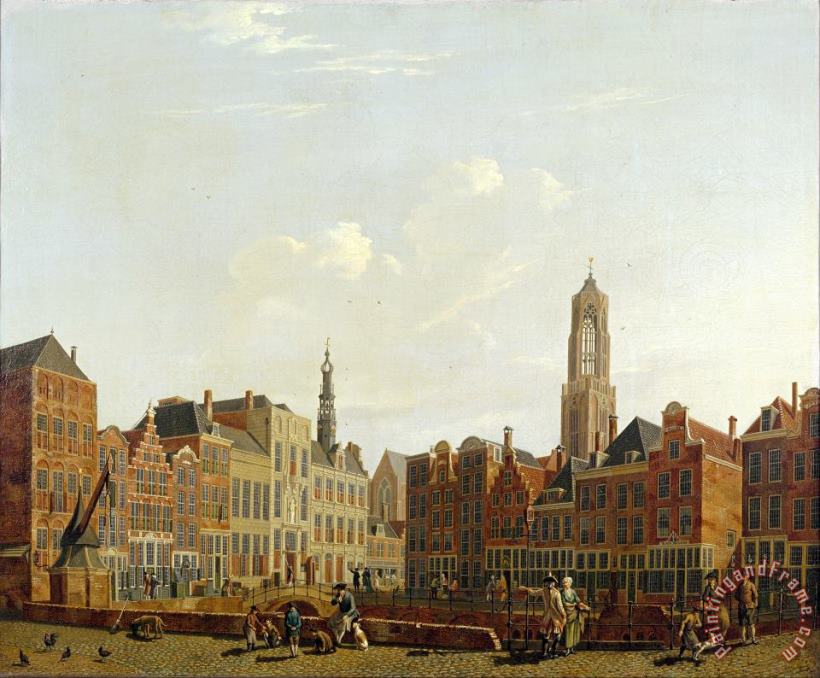 Isaac Ouwater Utrecht Town Hall Bridge with Surroundings Art Painting