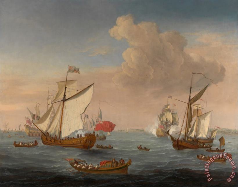 Isaac Sailmaker Ships in The Thames Estuary Near Sheerness Art Painting