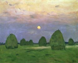 Isaak Ilyich Levitan Hayricks At Dusk