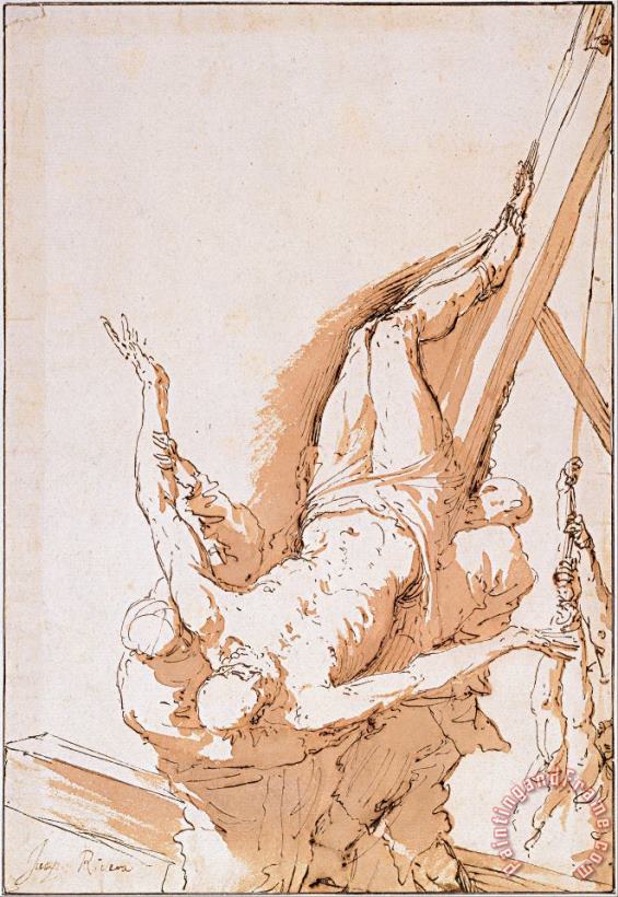 Italian Crucifixion of Saint Peter, C.1625 1630 Art Print