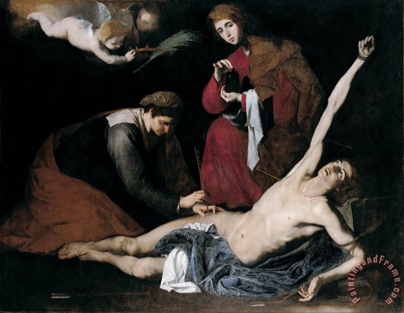Italian Saint Sebastian Tended by The Holy Women Art Painting