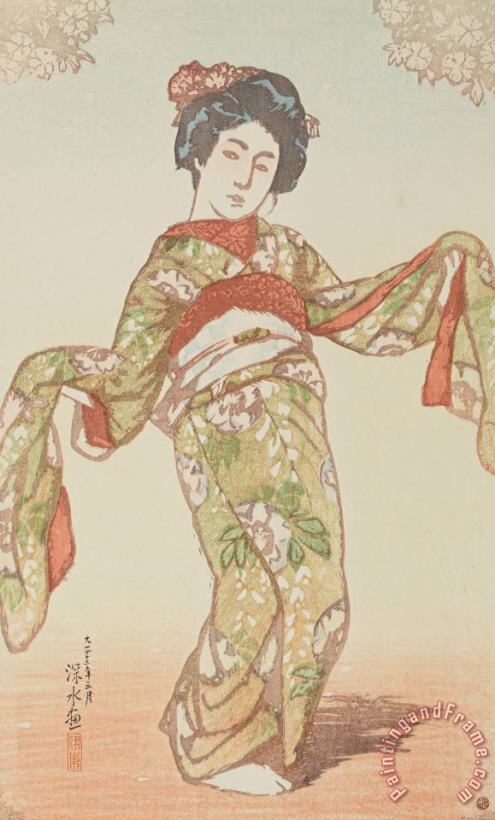 Dancing (odori) painting - Ito Shinsui Dancing (odori) Art Print