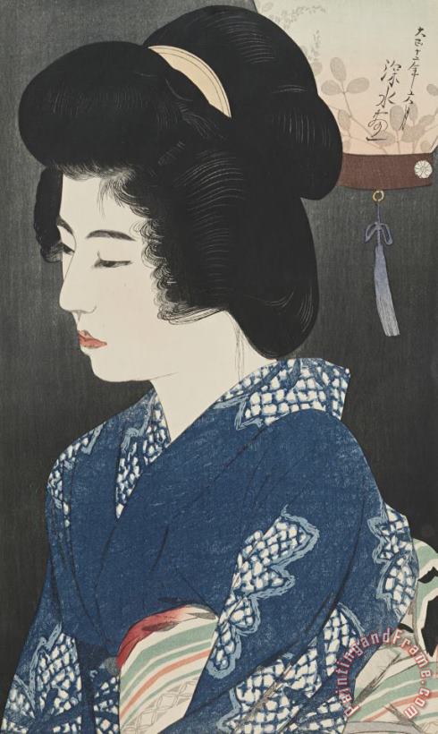 Listening to Insects (mushi No Ne) painting - Ito Shinsui Listening to Insects (mushi No Ne) Art Print