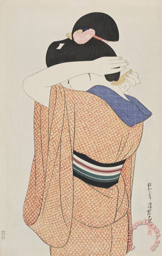 Long Undergarment (nagajuban) painting - Ito Shinsui Long Undergarment (nagajuban) Art Print