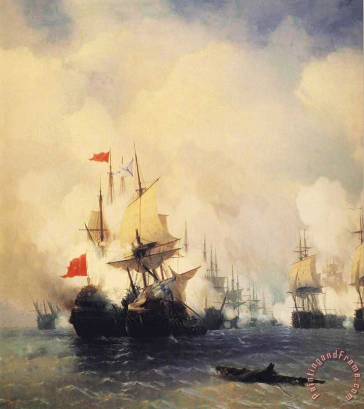Ivan Constantinovich Aivazovsky Naval Battle at Chios Art Painting