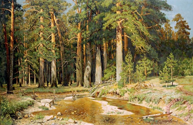 The Mast Tree Grove, Study painting - Ivan Shishkin The Mast Tree Grove, Study Art Print