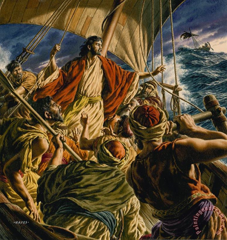 Christ on the Sea of Galilee painting - Jack Hayes Christ on the Sea of Galilee Art Print