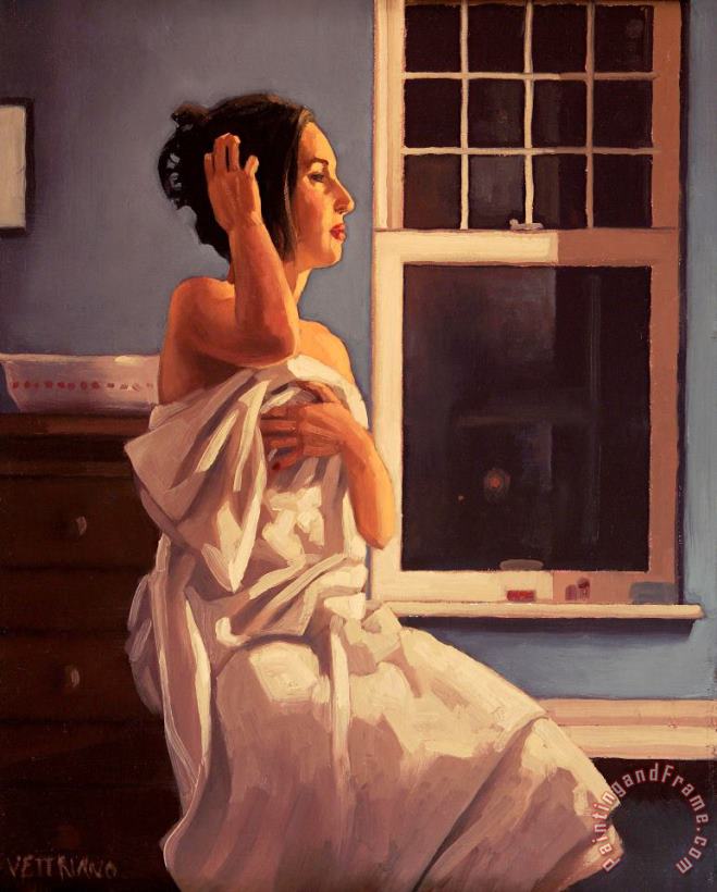 'model in The Studio' (study), 1999 painting - Jack Vettriano 'model in The Studio' (study), 1999 Art Print