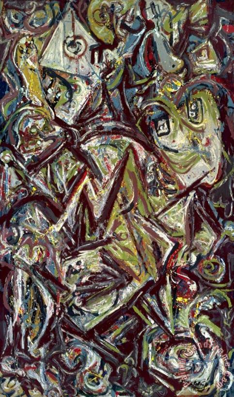 Troubled Queen, 1945 painting - Jackson Pollock Troubled Queen, 1945 Art Print