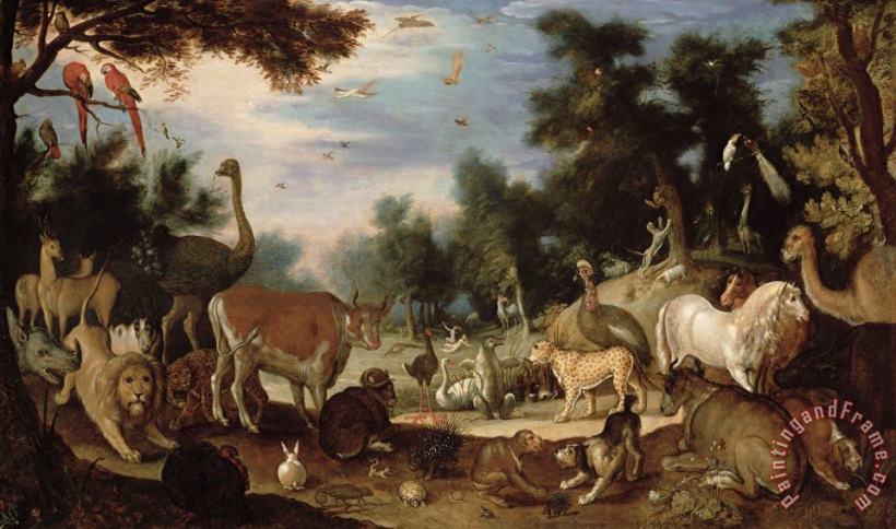 Garden of Eden painting - Jacob Bouttats Garden of Eden Art Print