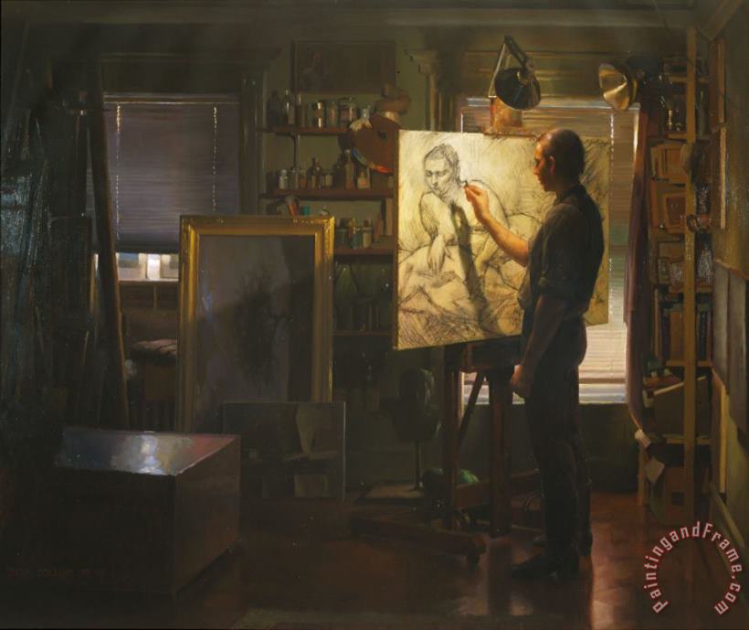 Grimaldi in Studio painting - Jacob Collins Grimaldi in Studio Art Print