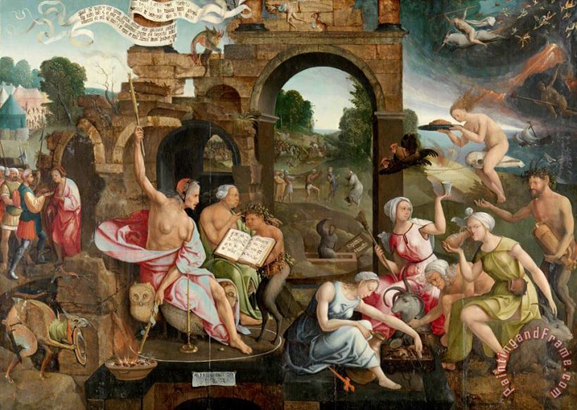 Jacob Cornelisz. van Oostsanen Saul And The Witch of Endor Art Print