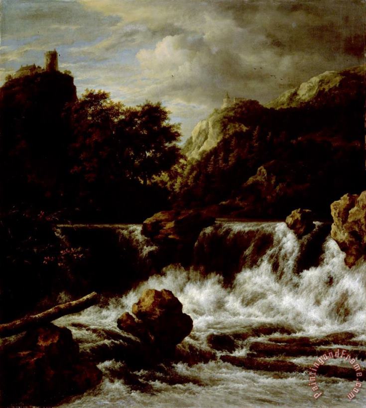 Jacob Isaacksz. Van Ruisdael Mountainous Landscape with Waterfall Art Painting